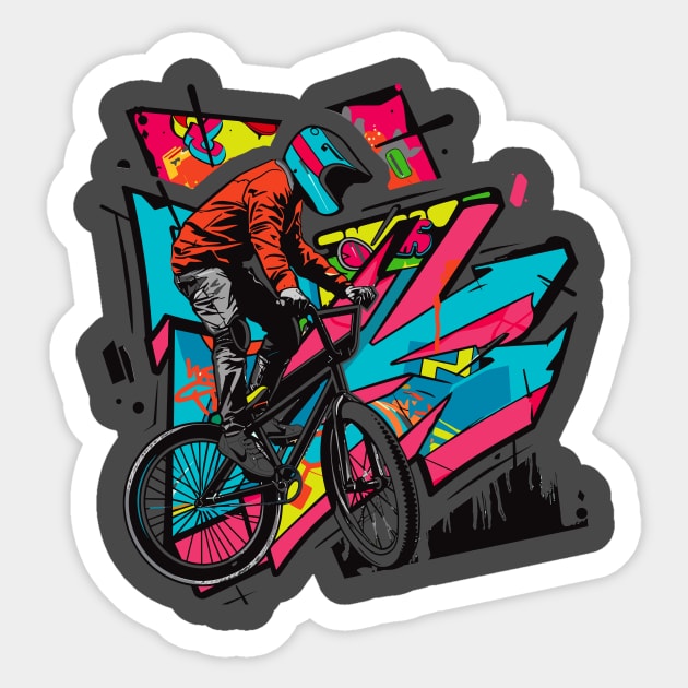 BMX Bicycle Rider Sticker by Vinokurio